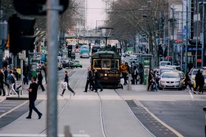 Finger street tram Melbourne